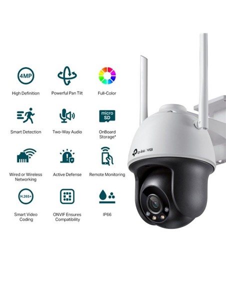 CAMARA IP TP-LINK VIGI PT EXTERIOR 4MP 4MM IR 30M