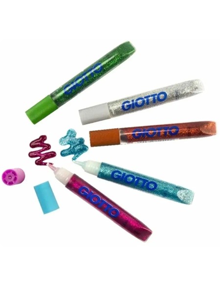 PEGAMENTO GLITTER 5 TUBOS COLORES SURTIDOS