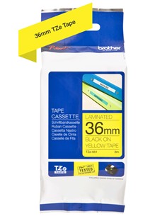 CINTA BROTHER 36 mm TEXTO NEGRO FONDO AMARILLO