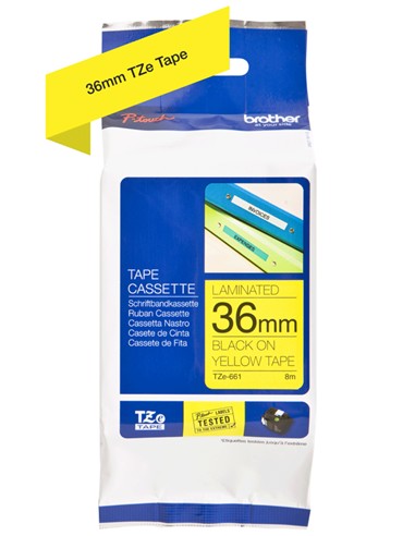 CINTA BROTHER 36 mm TEXTO NEGRO FONDO AMARILLO