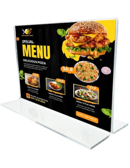 PORTACARTEL EN T DIN A4 HORIZONTAL 30x21x9,5 cm