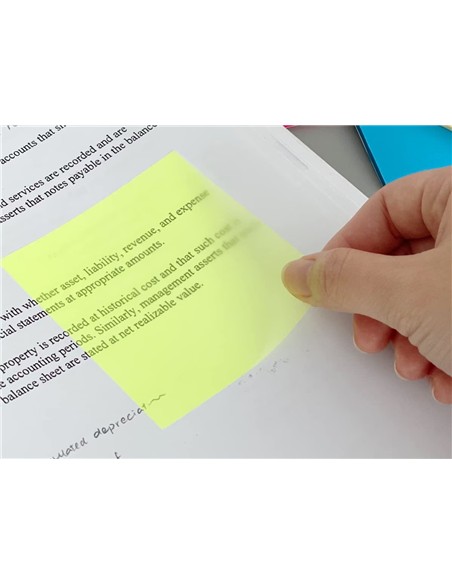 NOTAS ADHESIVAS 75X75 TRANSPARENTES AZULES