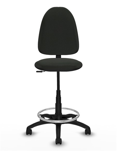 SILLA TABURETE CON RESPALDO AYNA NEGRO