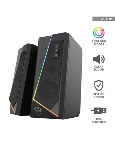 ALTAVOCES TRUST GAMING GTX 609 ZOXA RGB 2.0 SPEAKE