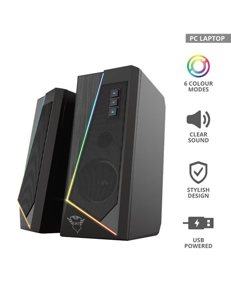 ALTAVOCES TRUST GAMING GTX 609 ZOXA RGB 2.0 SPEAKE