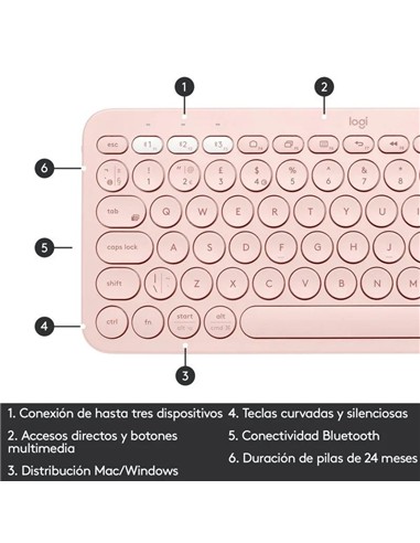 TECLADO LOGITECH K380 TKL BLUETOOTH MULTI-DEVICE R