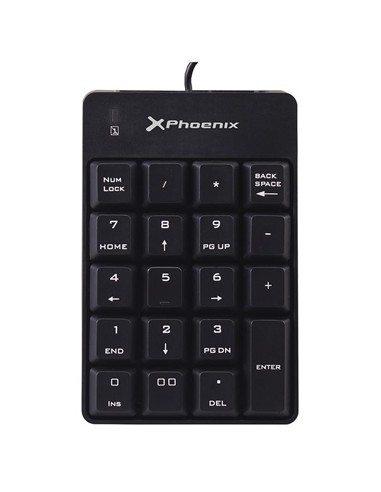 TECLADO NUMERICO PHOENIX KEYPAD USB 19 TECLAS BLAC