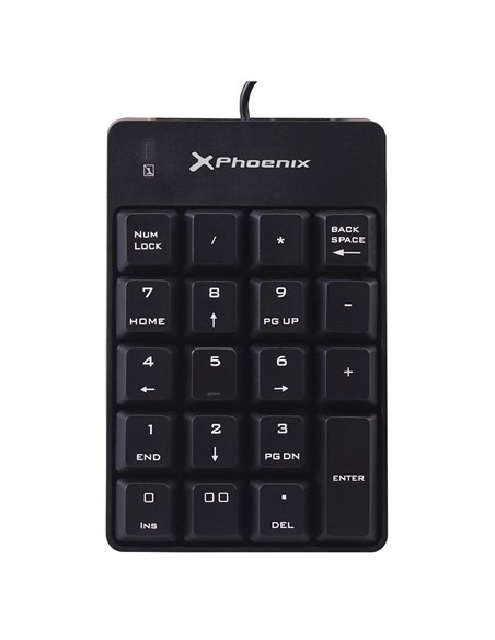 TECLADO NUMERICO PHOENIX KEYPAD USB 19 TECLAS BLAC