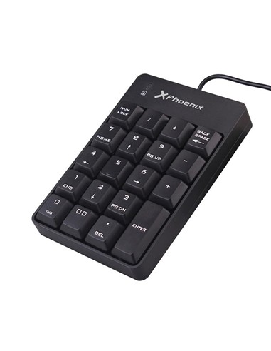 TECLADO NUMERICO PHOENIX KEYPAD USB 19 TECLAS BLAC