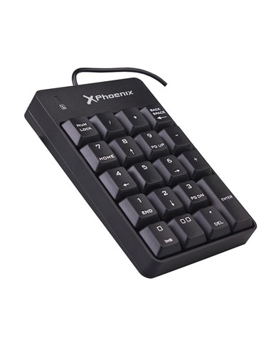 TECLADO NUMERICO PHOENIX KEYPAD USB 19 TECLAS BLAC