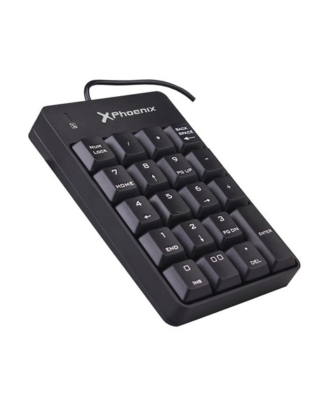 TECLADO NUMERICO PHOENIX KEYPAD USB 19 TECLAS BLAC