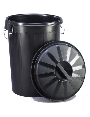CUBO BASURA REDONDO NEGRO
