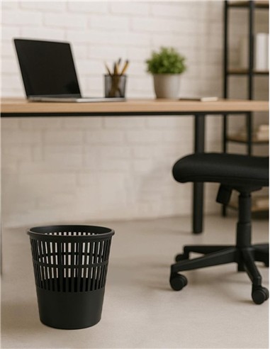 PAPELERA REJILLAS PLASTICO NEGRO