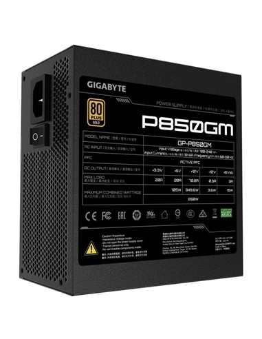 FUENTE DE ALIMENTACION GIGABYTE 850W 80+ MODULAR A