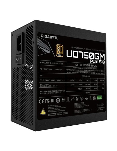 FUENTE DE ALIMENTACION GIGABYTE UD 750W PG5  80+ M