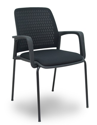 SILLA CONFIDENTE OPTI 519 NEGRO RESPALDO MALLA
