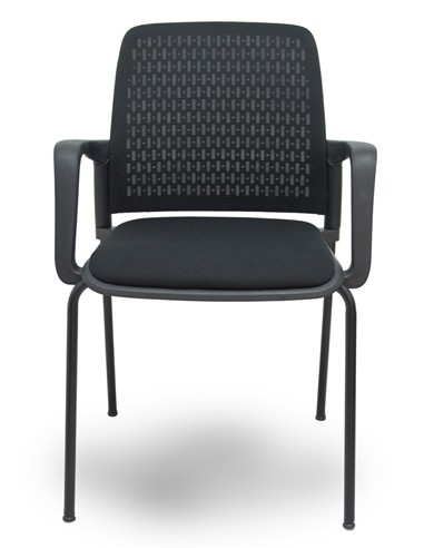 SILLA CONFIDENTE OPTI 519 NEGRO RESPALDO MALLA