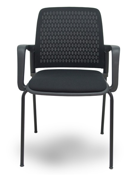 SILLA CONFIDENTE OPTI 519 NEGRO RESPALDO MALLA