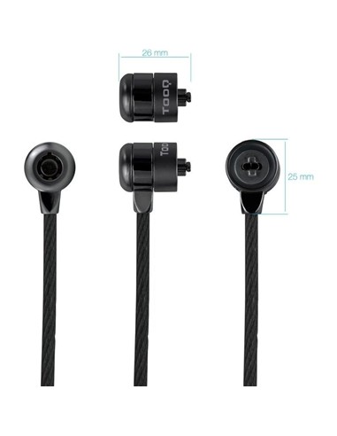 CABLE SEGURIDAD TOOQ PORTATIL CON LLAVE 1.5M BLACK