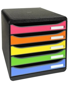 BANDEJA PORTADOCUMENTOS 5 CAJONES MULTICOLOR