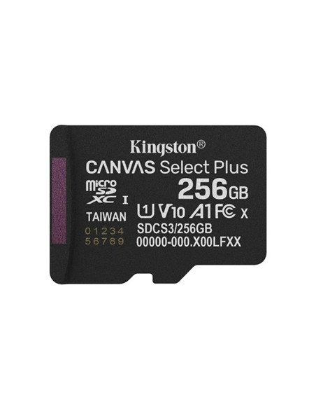 MEMORIA MICRO SD 256GB KINGSTON XC C10 100MB/S + A