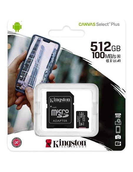 MEMORIA MICRO SD 512GB KINGSTON XC C10 + ADAPTADOR