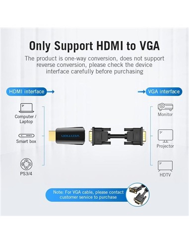ADAPTADOR CONVERSOR VENTION HDMI/M A VGA/H AUDIO J