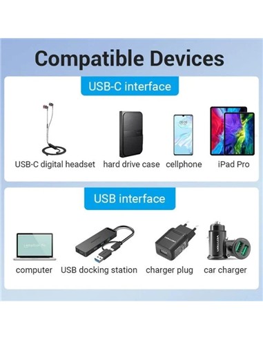 ADAPTADOR USB 3.0 VENTION USB-A/M - USB-C/H