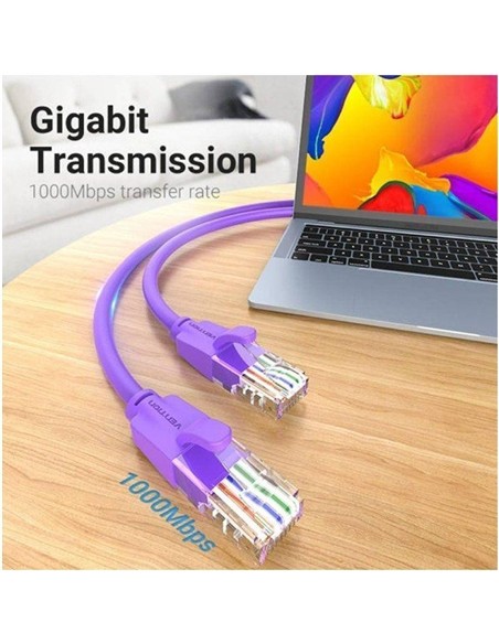 CABLE DE RED CAT.6 UTP 2M VENTION PURPLE