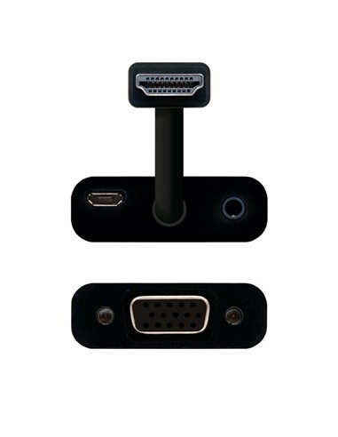 CABLE CONVERSOR HDMI A M-SVGA 10CM BLACK + 1M