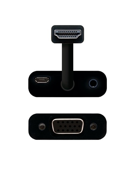 CABLE CONVERSOR HDMI A M-SVGA 10CM BLACK + 1M