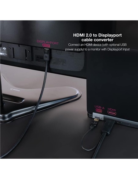 CABLE CONVERSOR NANOCABLE HDMI A DISPLAYPORT 1.8M