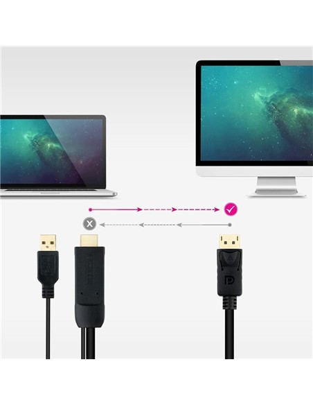 CABLE CONVERSOR NANOCABLE HDMI A DISPLAYPORT 1.8M