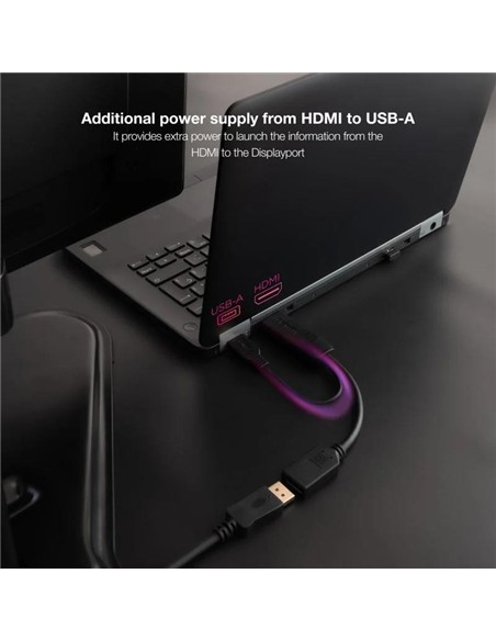 CABLE CONVERSOR NANOCABLE HDMI A DISPLAYPORT 20CM