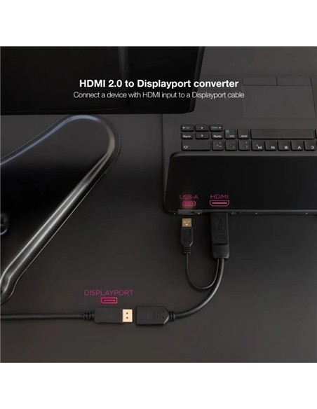 CABLE CONVERSOR NANOCABLE HDMI A DISPLAYPORT 20CM