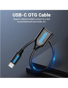 CABLE CONVERSOR VENTION USB-C/M - USB-A/H 15CM BLA 2
