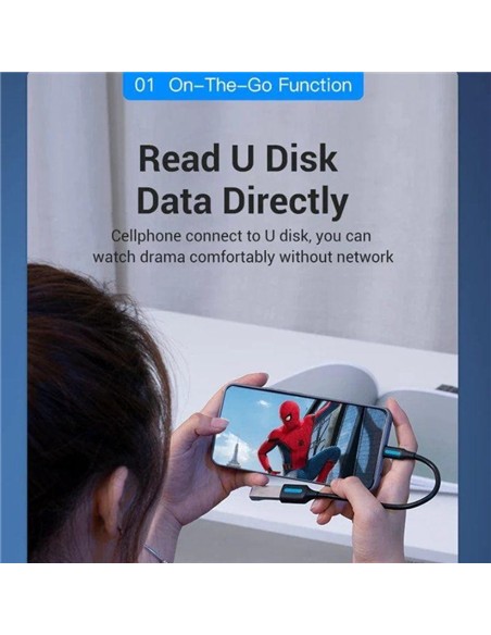 CABLE CONVERSOR VENTION USB-C/M - USB-A/H 15CM BLA