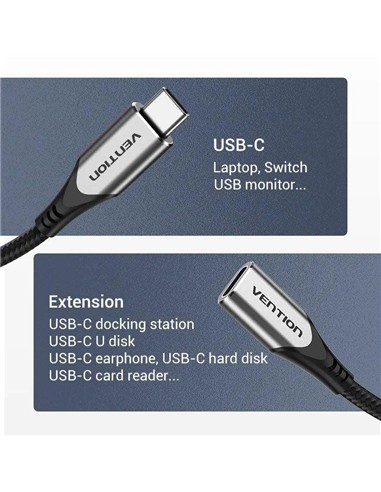 CABLE ALARGADOR USB-C 3.1 VENTION TIPO USB-C/M - U