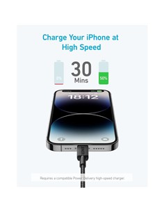 CABLE ANKER 322 USB-C TO LIGHTNING TRENZADO 0.9M 3 2