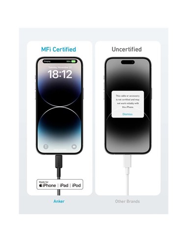 CABLE ANKER 322 USB-C TO LIGHTNING TRENZADO 0.9M 3