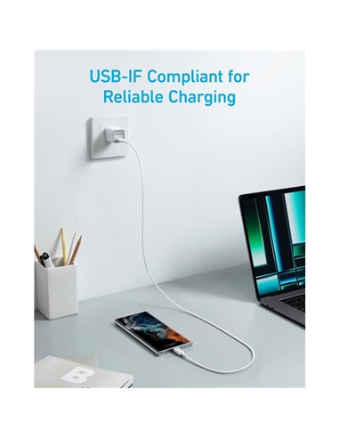 CABLE ANKER 322 USB-C TRENZADO 1.8M 60W WHITE