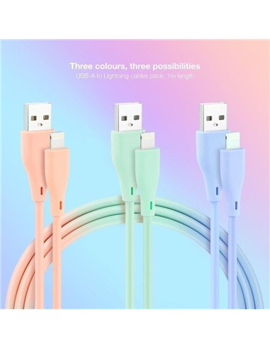 CABLE LIGHTNING A USB 2.0 NANOCABLE A/M 1M 3UD BLU