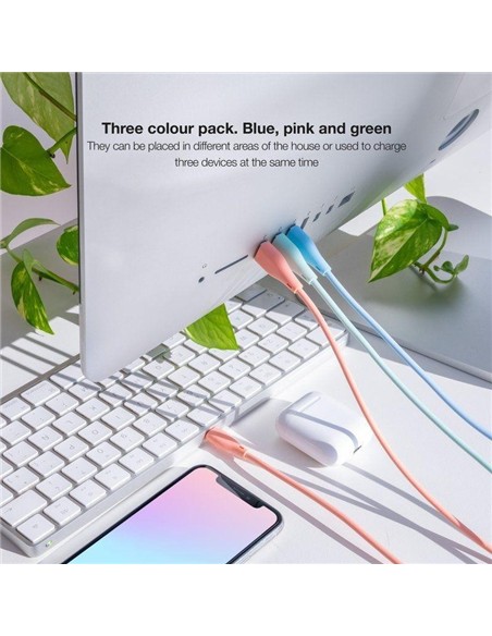 CABLE LIGHTNING A USB 2.0 NANOCABLE A/M 1M 3UD BLU