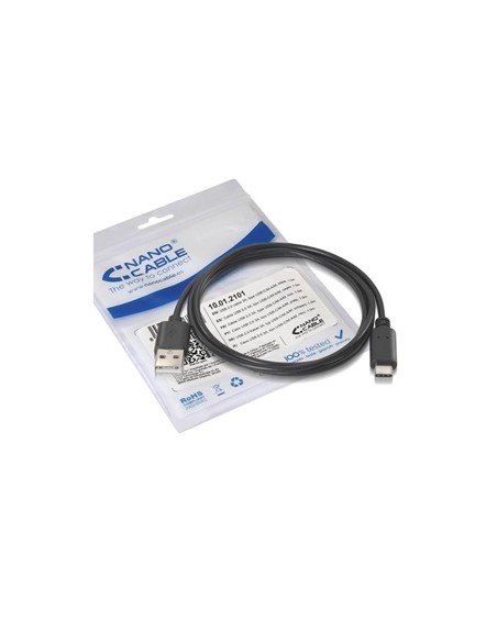 CABLE USB 3A TIPO USB-CM-AM NEGRO 1M NANOCABLE