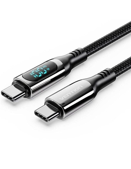 CABLE USB VENTION TIPO USB-C/M-C/M PANTALLA LED 5A