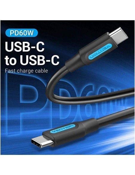 CABLE USB-C VENTION TIPO USB-C/M - USB-C/M 3A PD60