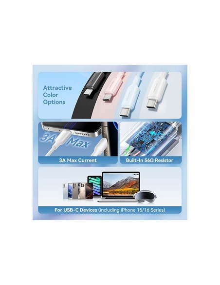 CABLE VENTION USB-A 2.0 - USB-C 3A 2M ALUMINIO BLU