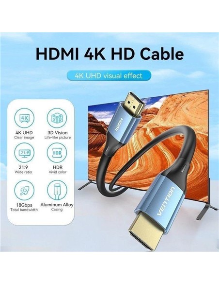 CABLE HDMI 2.0 4K VENTION HDMI/M - HDMI/M 3M BLACK