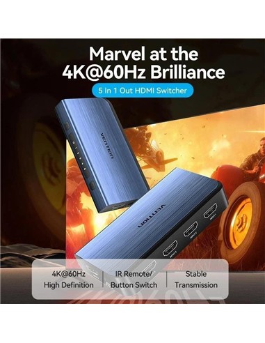 SWITCH CONMUTADOR VENTION HDMI 2.0 4K HDMI/H - 4XH