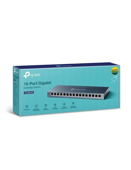 SWITCH TP-LINK 16 PUERTOS GIGABIT TL-SG1016P POE+